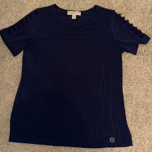 Michael Kors Navy shirt with cutout sleeves
